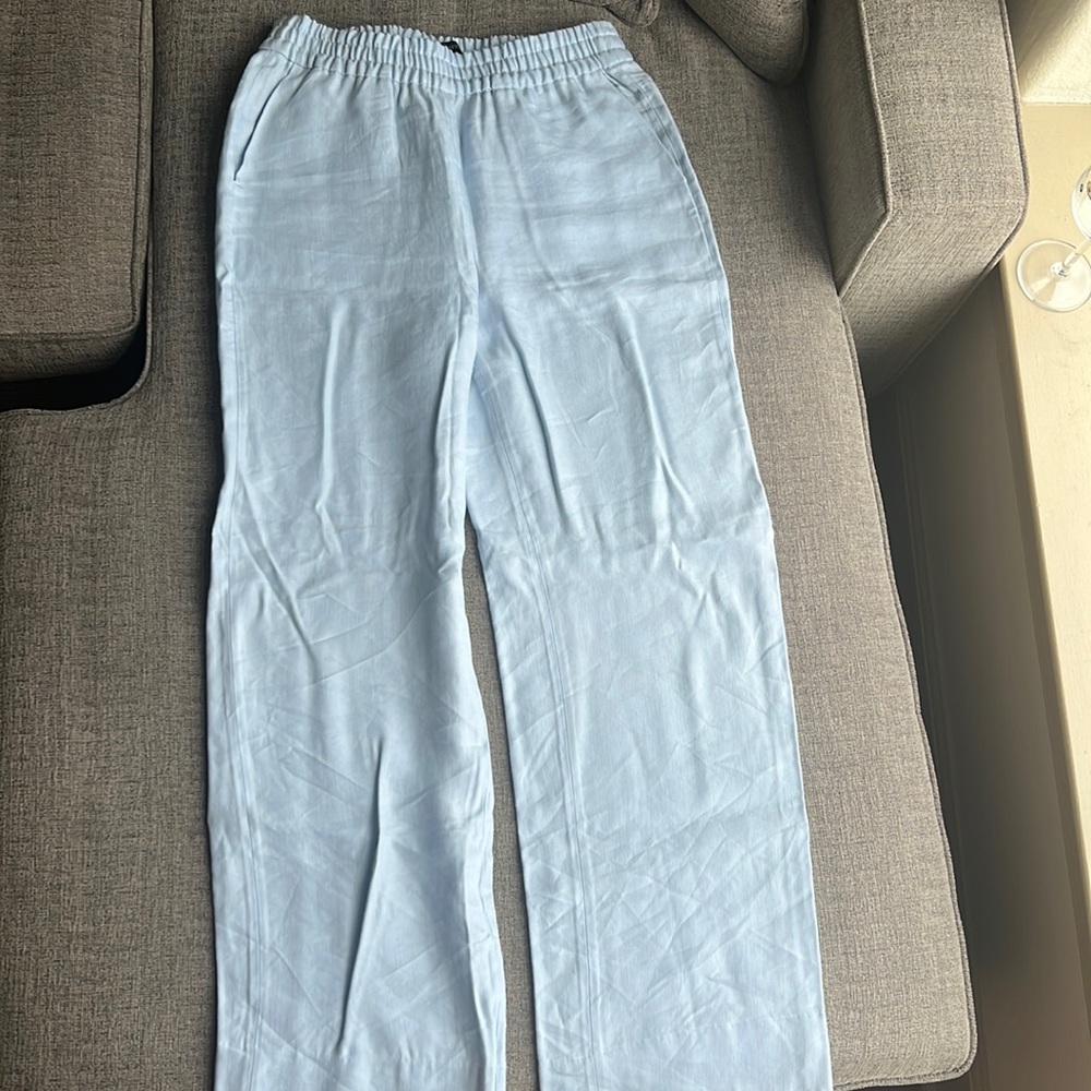 Sky blue 100% linen pants NWOT